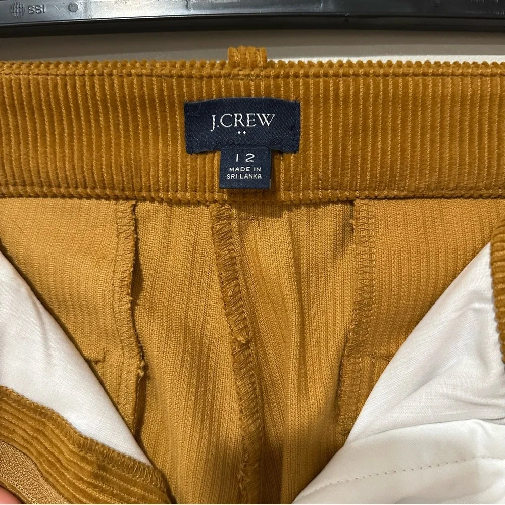 J. Crew Wide Leg Corduroy Pants Size 12 High Rise GoldeBrown Mustard Boho Retro